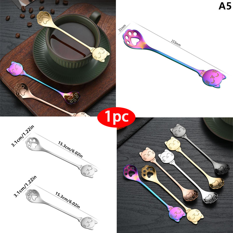 Ice Pick Pick - Lovely Cat Shape Teaspoon Stainless Steel