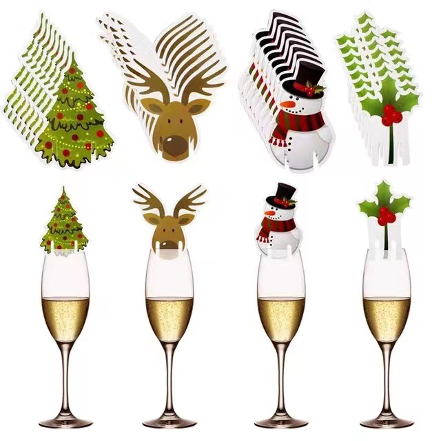10PCS Christmas Cup Card Santa - Cocktail Recipe Book 评论和价格