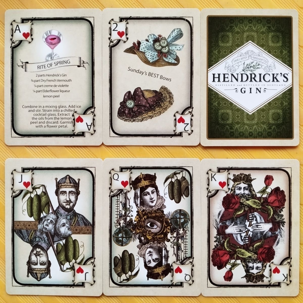 Hendrick's Gin Playing Cards D - Cocktail Recipe Book 评论和价格