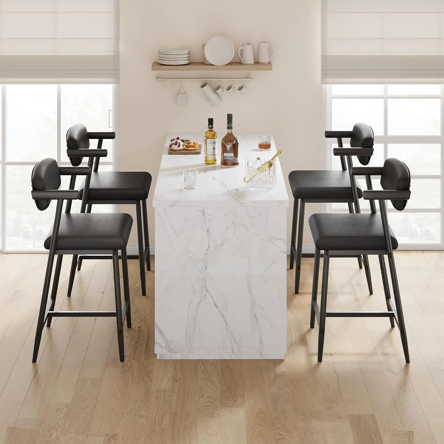 Garvee 4PCS 37Inch Upholstered - Home Bar Stools 评论和价格