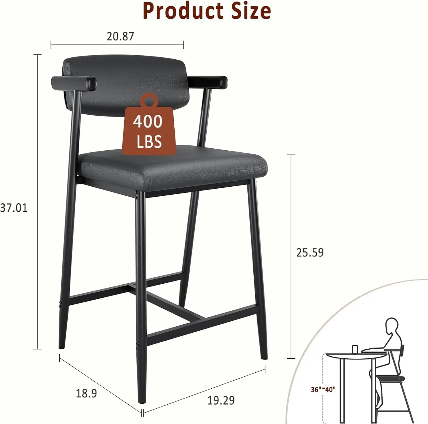Garvee 4PCS 37Inch Upholstered - Home Bar Stools 评论和价格