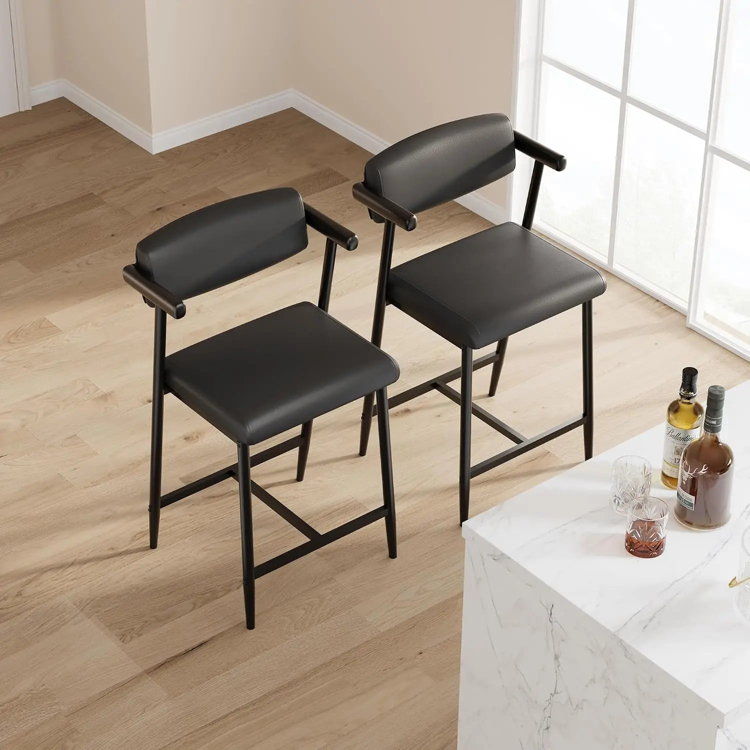 Garvee 4PCS 37Inch Upholstered - Home Bar Stools 评论和价格