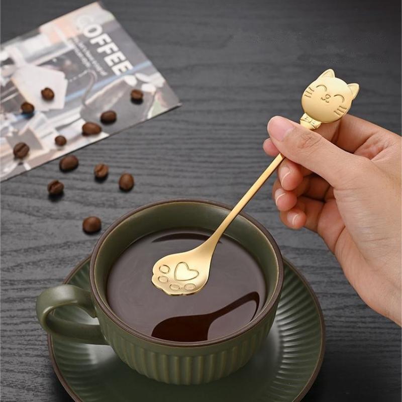 Lovely Cat Shape Teaspoon Stai - Ice Pick Pick 评论和价格