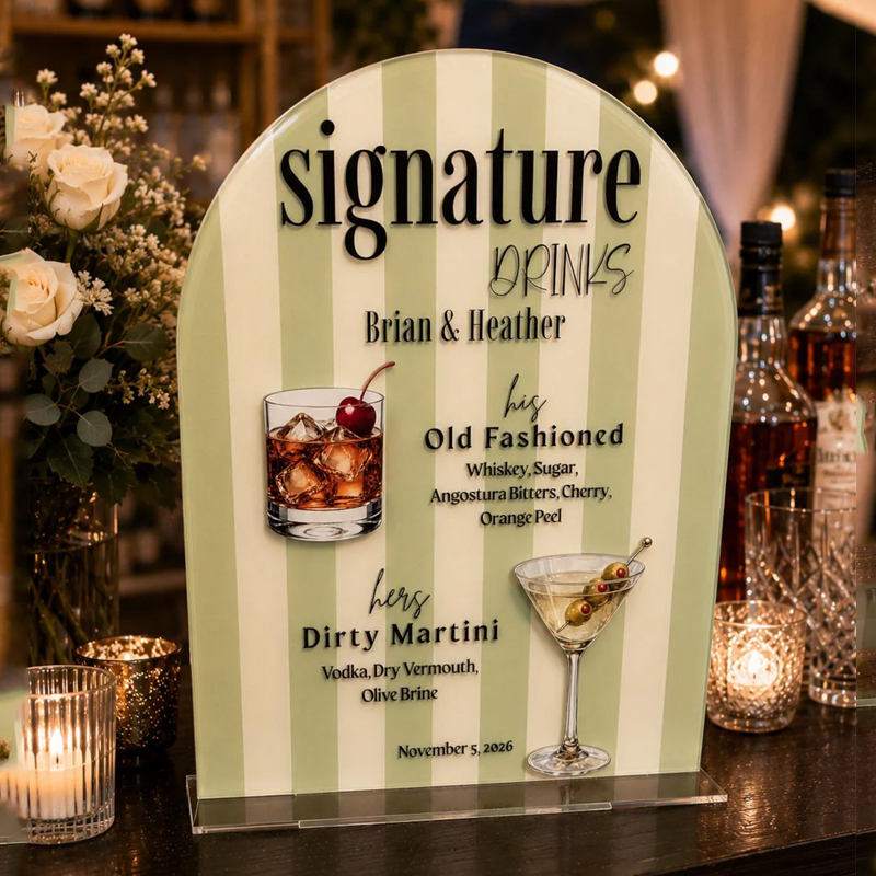 Custom Signature Drink Sign,Co - Cocktail Recipe Book 评论和价格