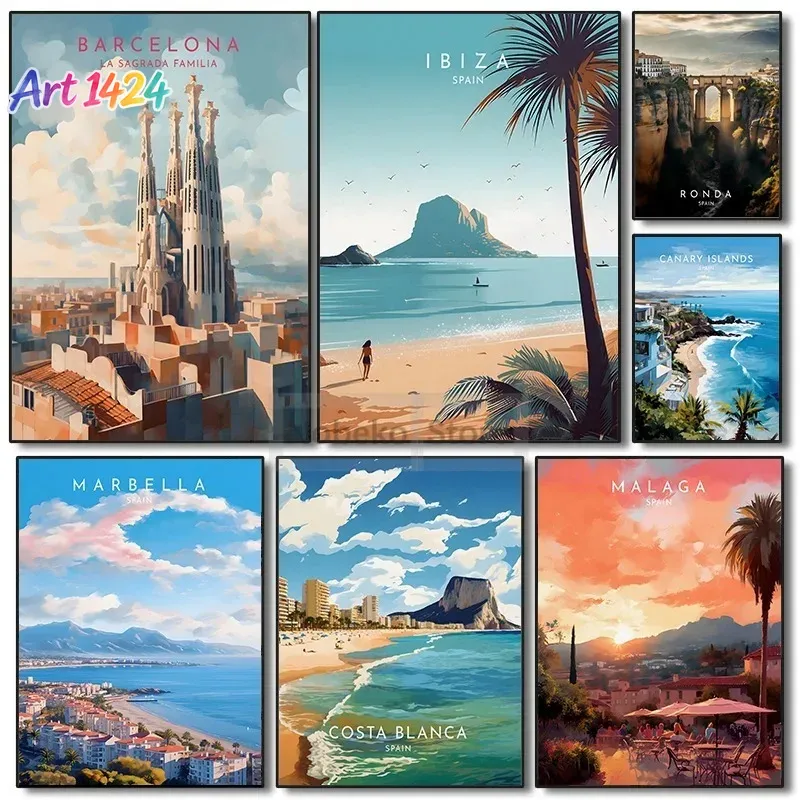 Spain Travel Poster Barcelona  - Home Barcelona 评论和价格